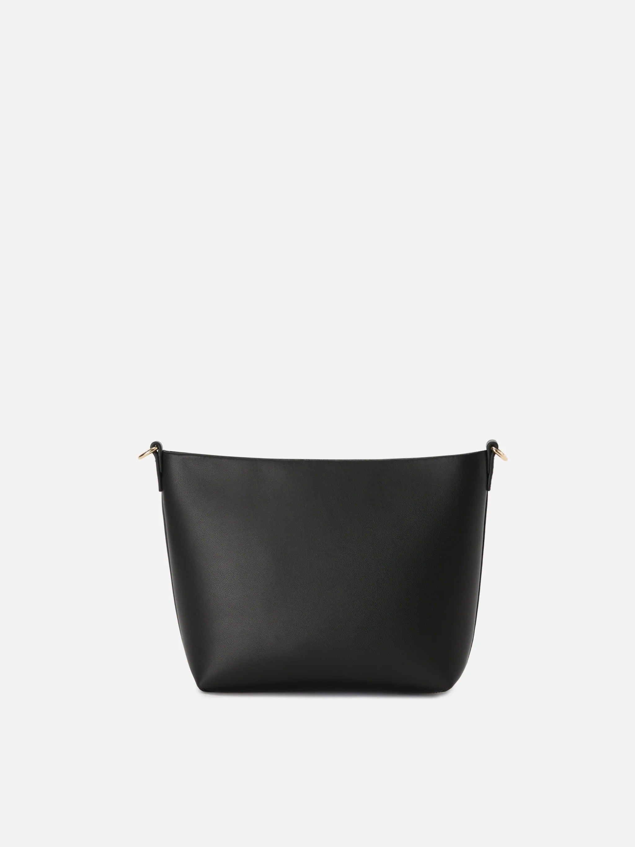 Minimalist Black Handbag with Gold-tone Hardware