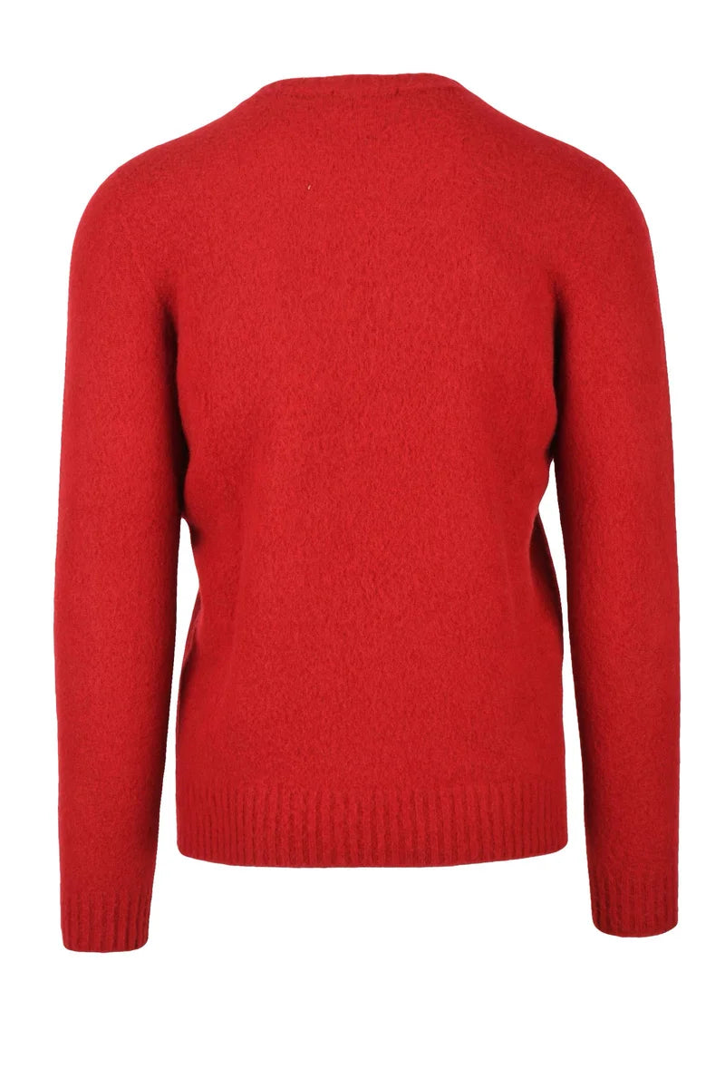 Wool Crew Neck Pullover - Red