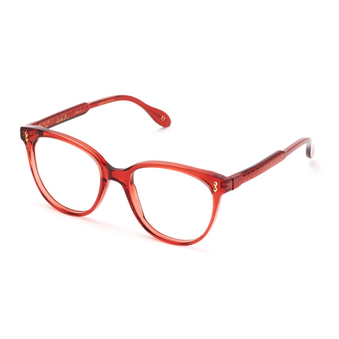 Nikla Glamour Translucent Red Cat-Eye Frame Eyeglasses