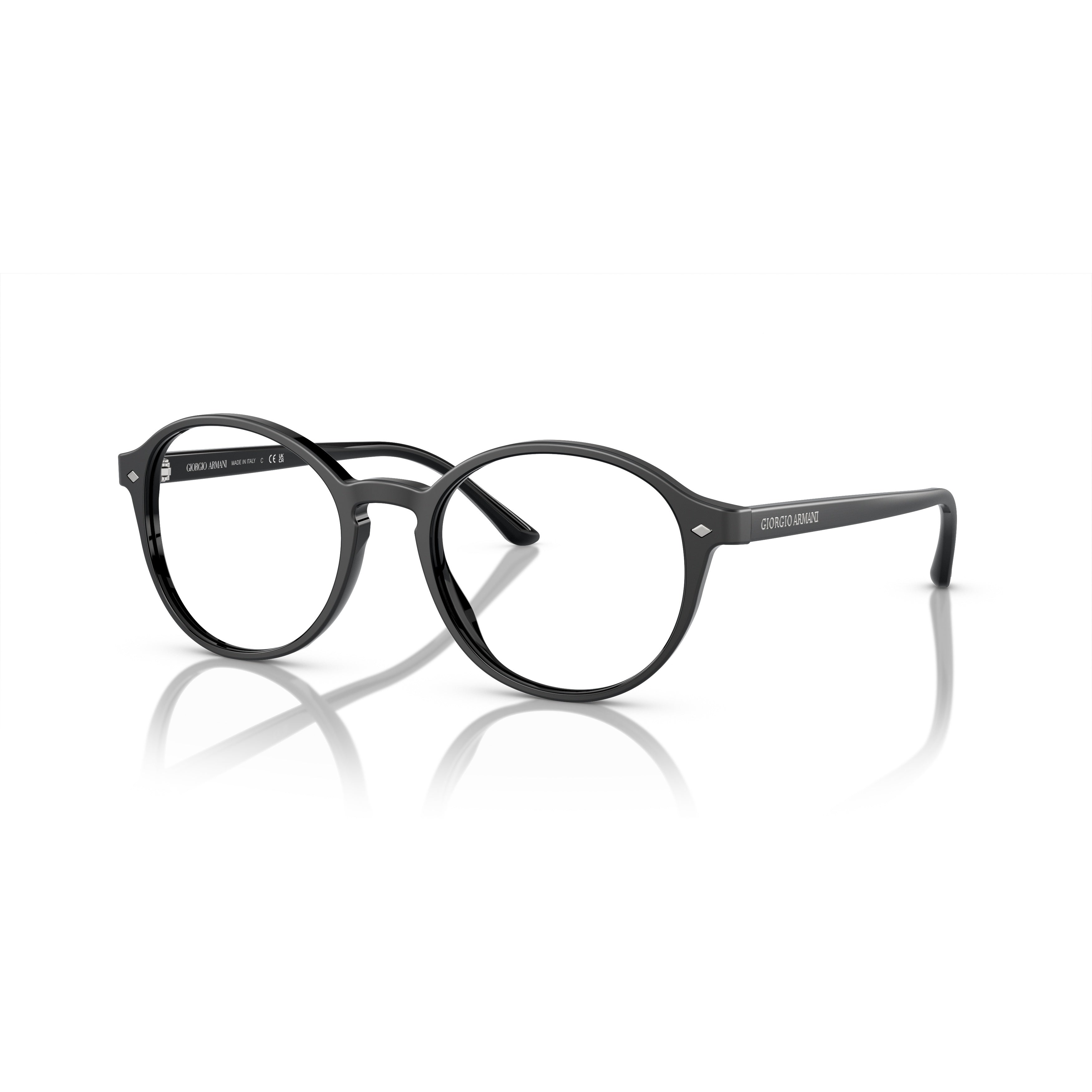 0ar7004 Classic Round Frame Eyeglasses with Polished Black Finish