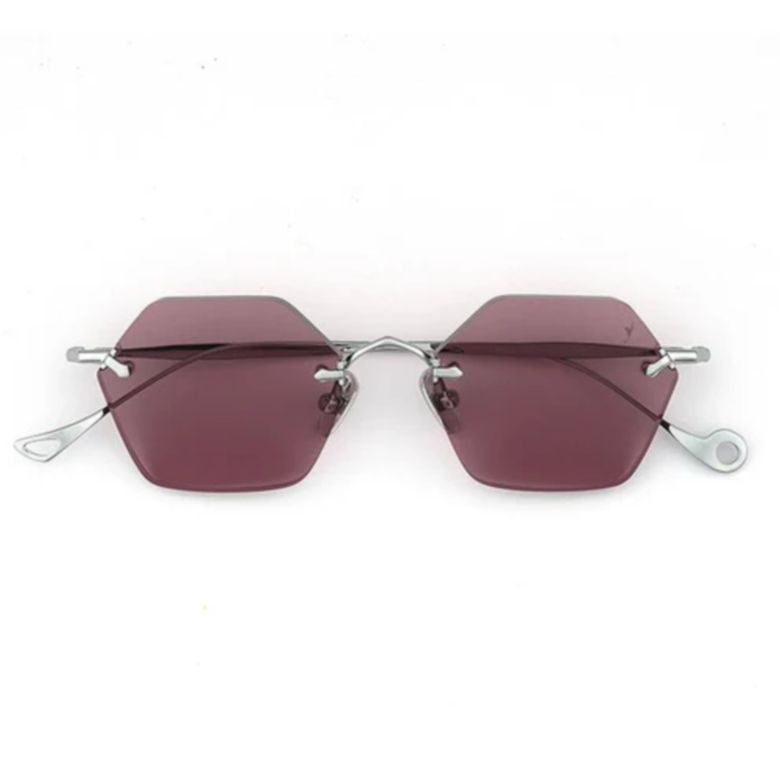 Carnaby C.1-55 Hexagonal Rimless Sunglasses with Silver Metal Accents