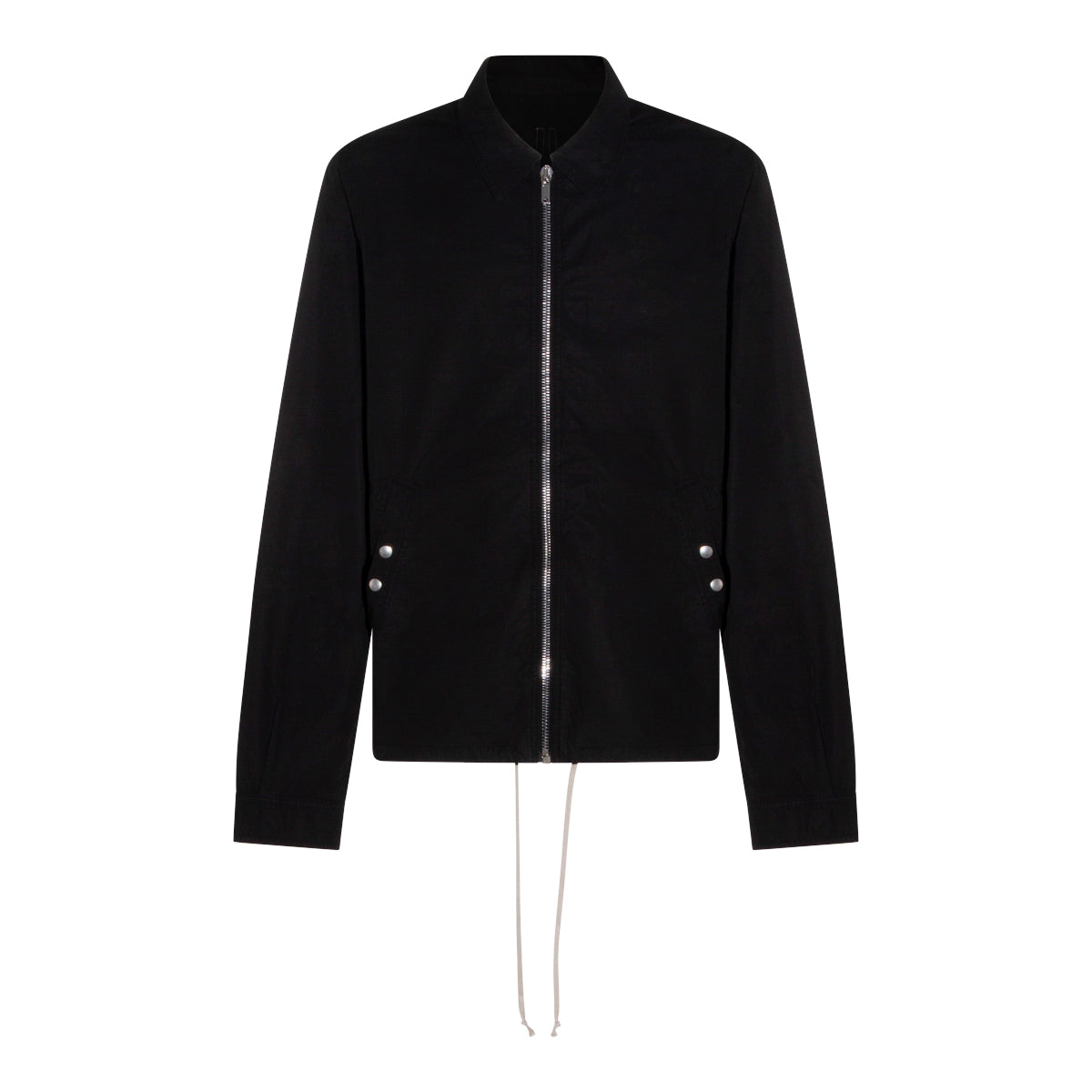 Black Zip-Front Casual Jacket