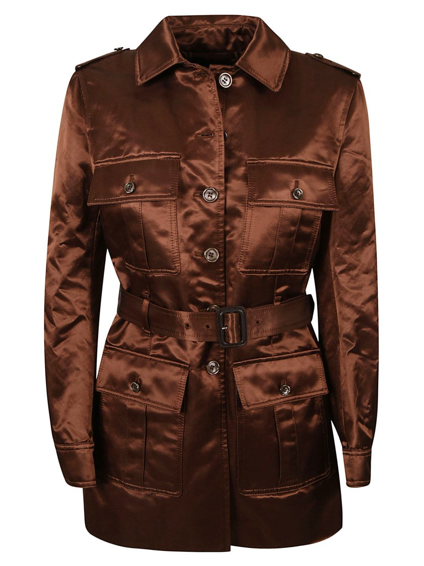 Tailored Brown Cotton Coat