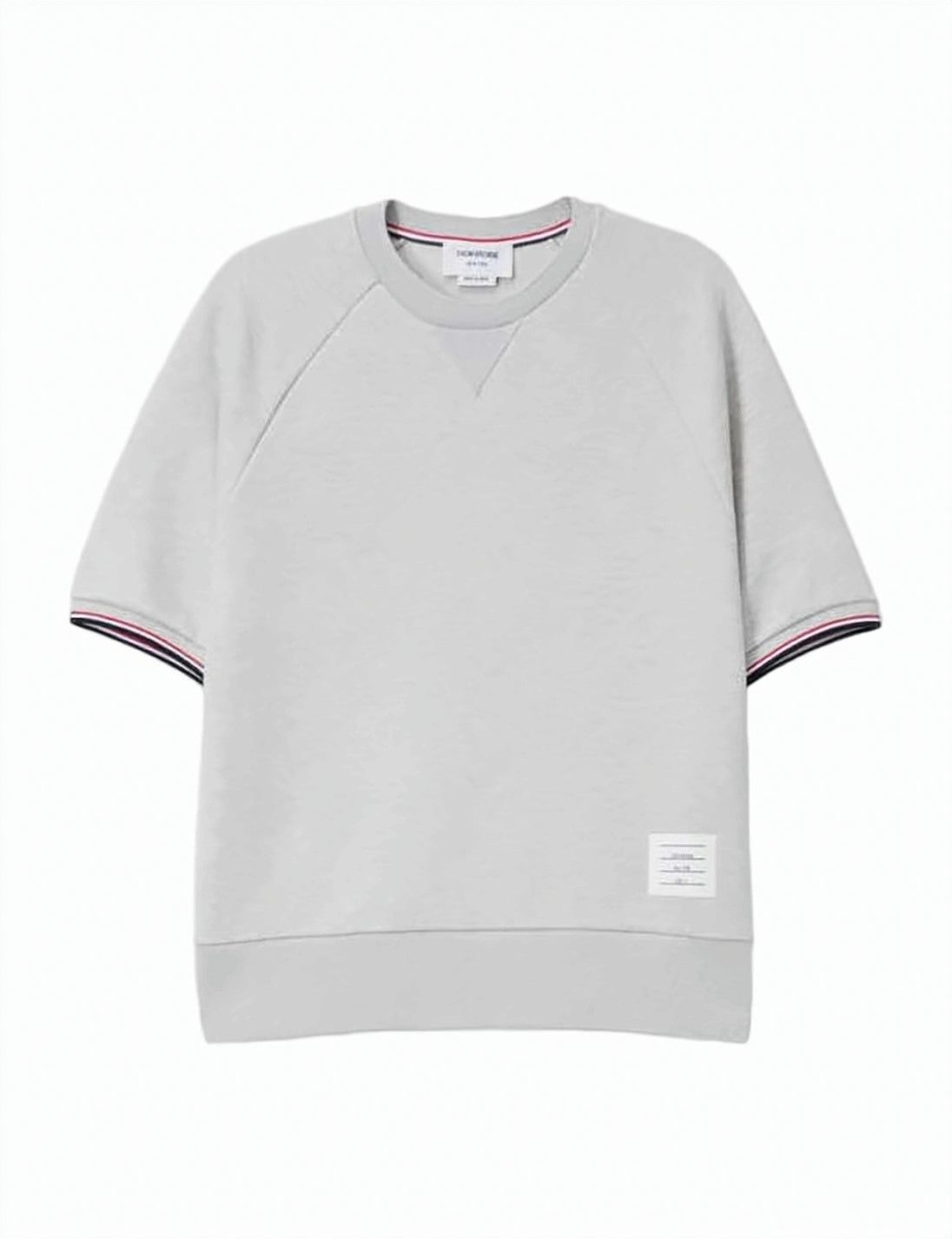 Short-Sleeved Sweatshirt-Style Top With Tricolor Accents