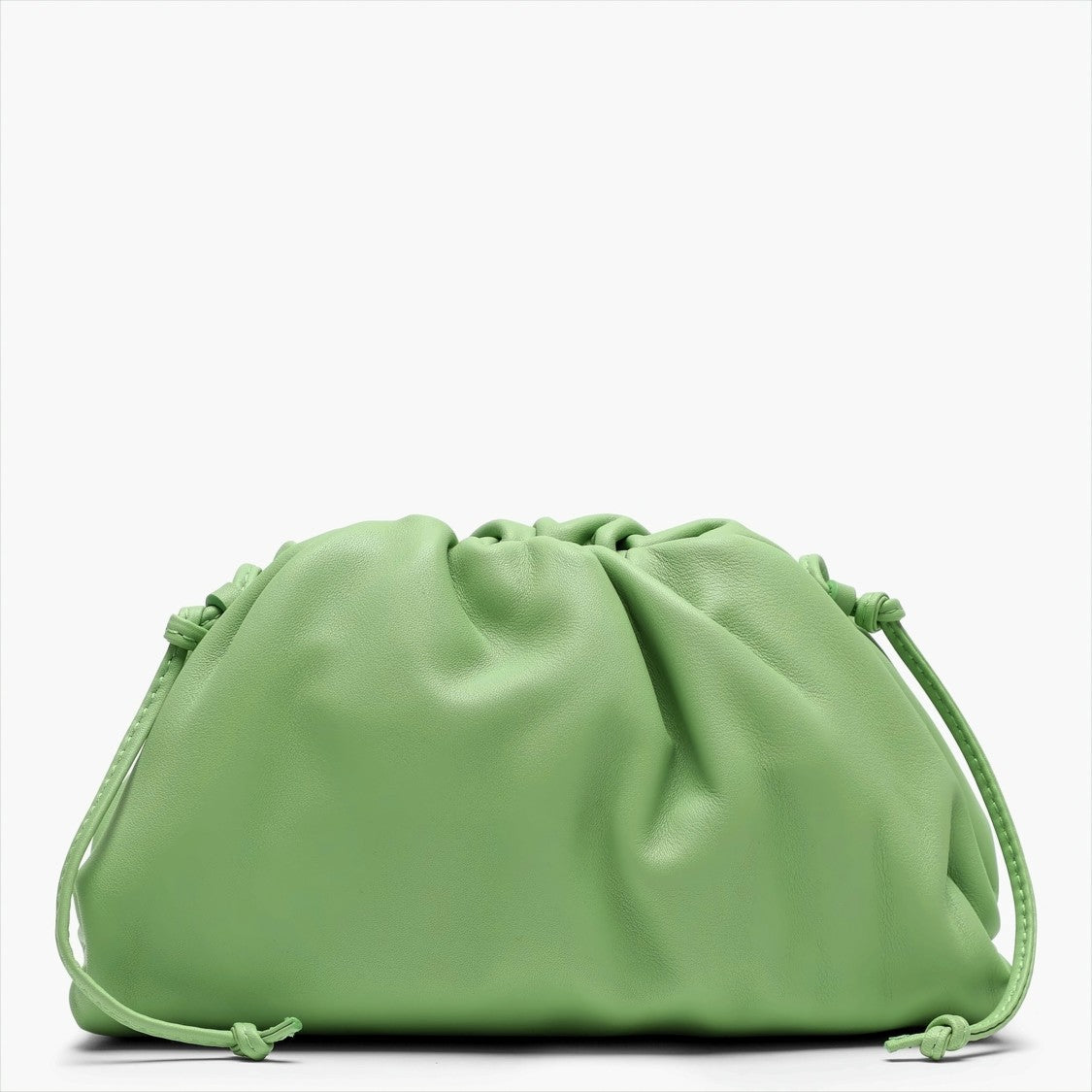 Gathered Mini Pouch in Smooth Calfskin Leather