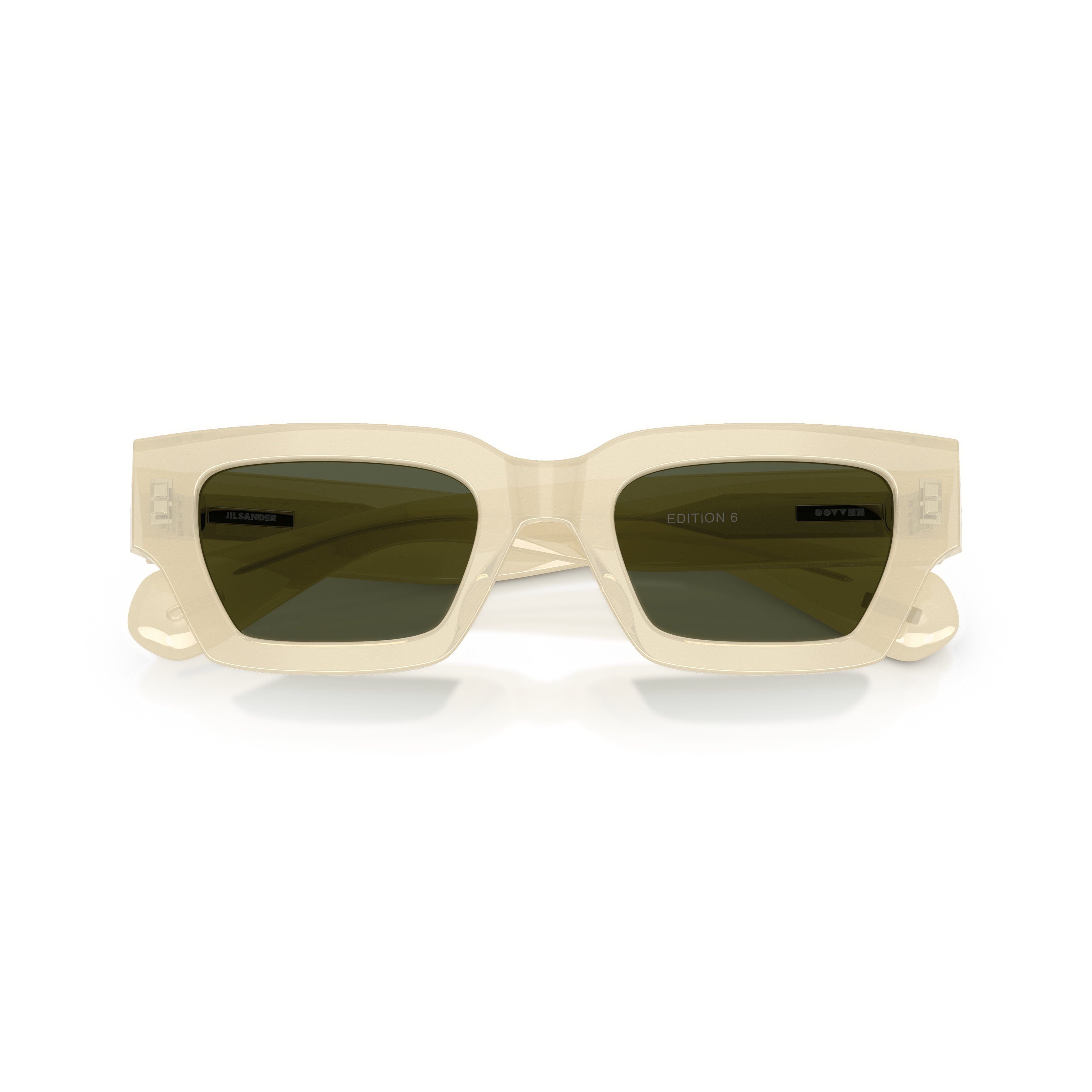 0ov5612su Bold Rectangular Frame Sunglasses with Dark Green Lenses
