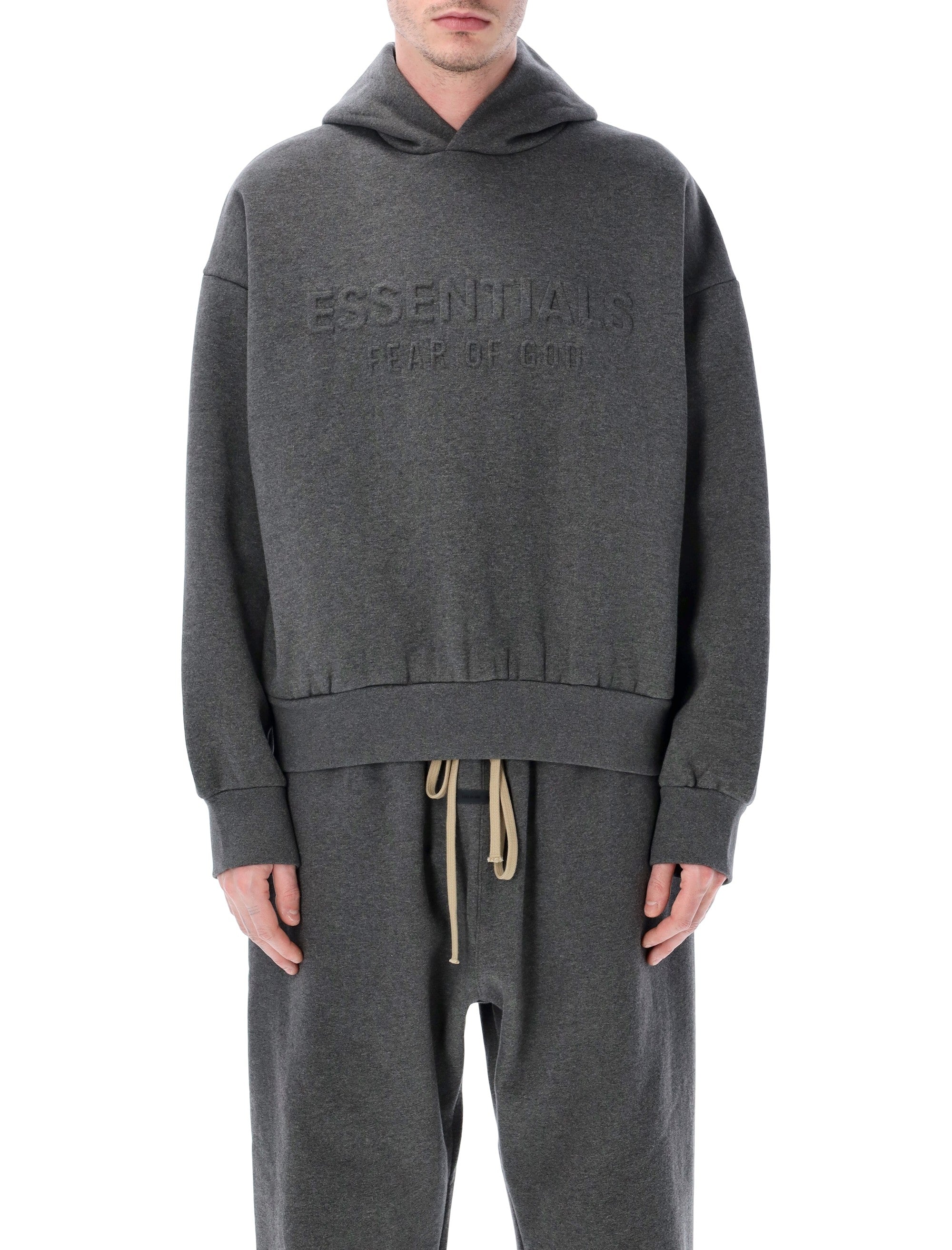 Essentials Embossed Hoodie Grey