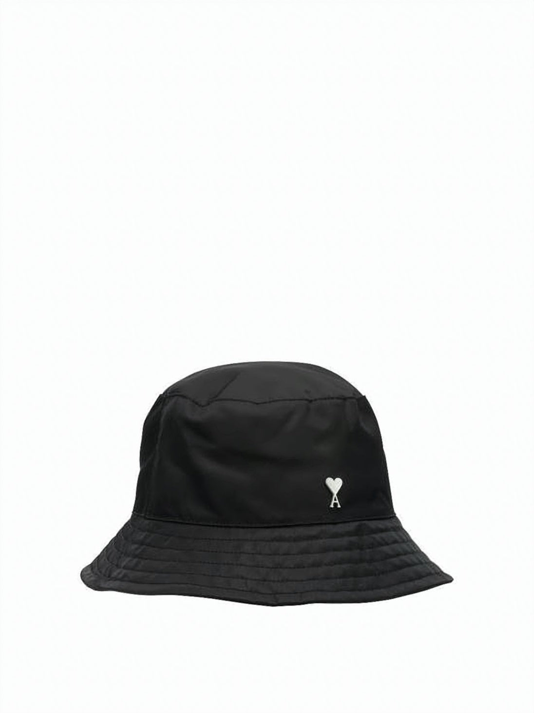 Nylon Bucket Hat With Metallic Heart Emblem