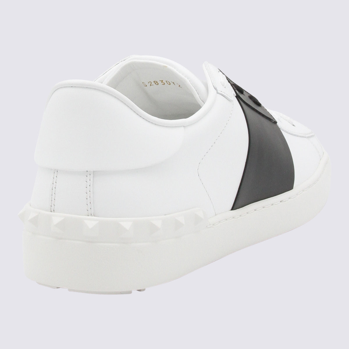 White And Black Leather Open Sneakers