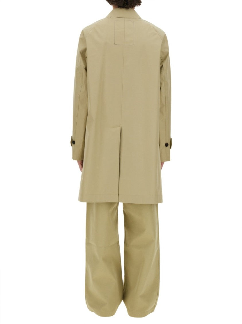 Cotton Trench Coat With Oversized Sleeves And