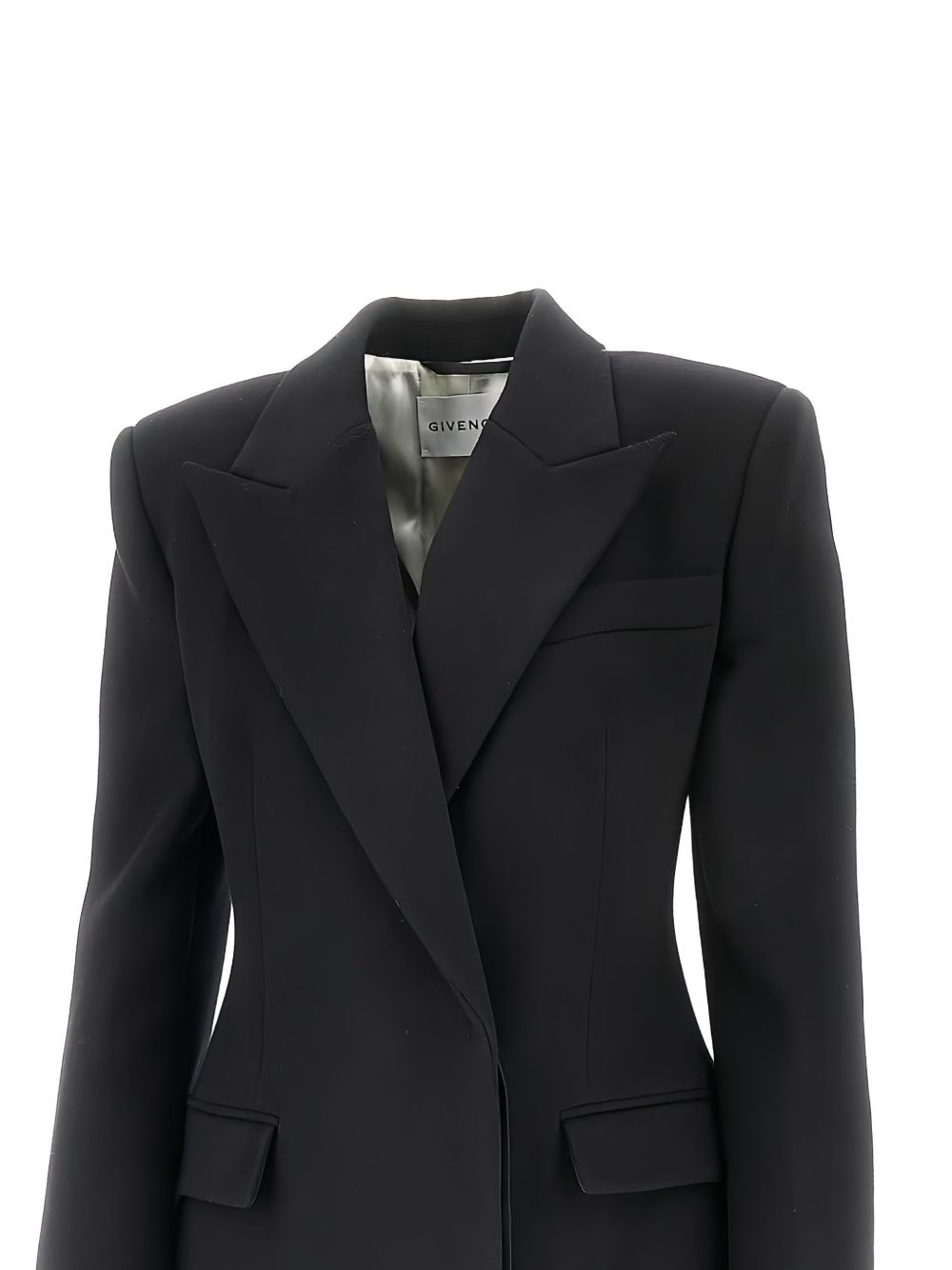 Double-Breasted Wool Midi Coat With Peak Lapels