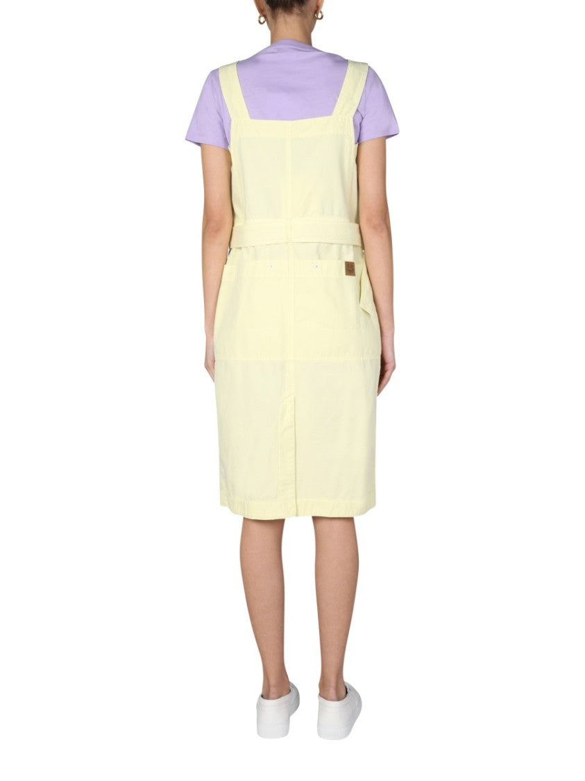 Straight Neck Midi Dress