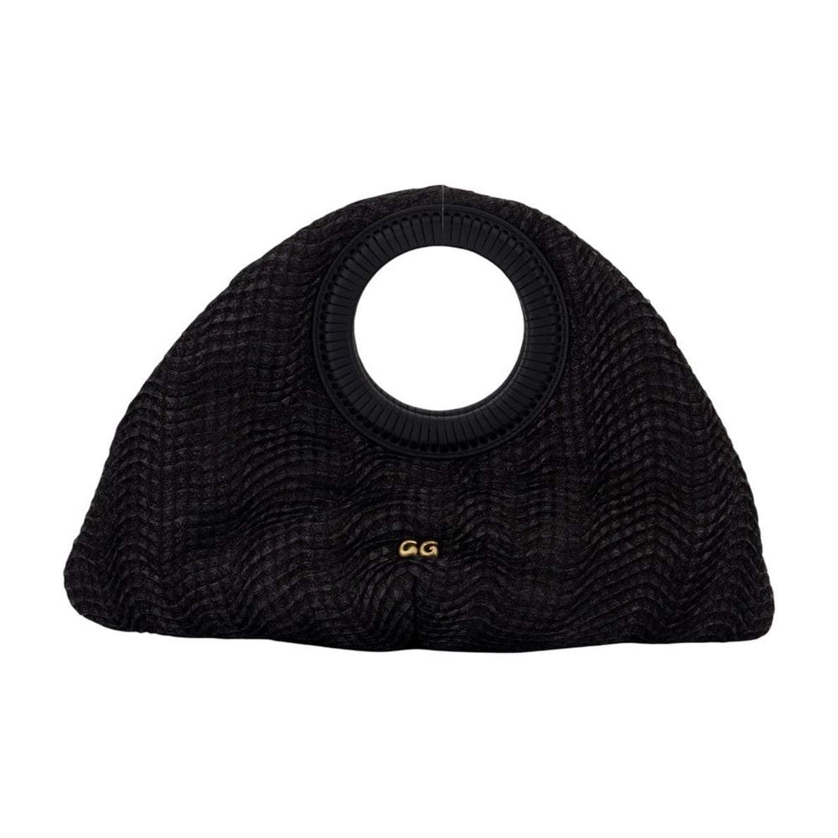 Thais Top Handle Bag - Raffia - Black