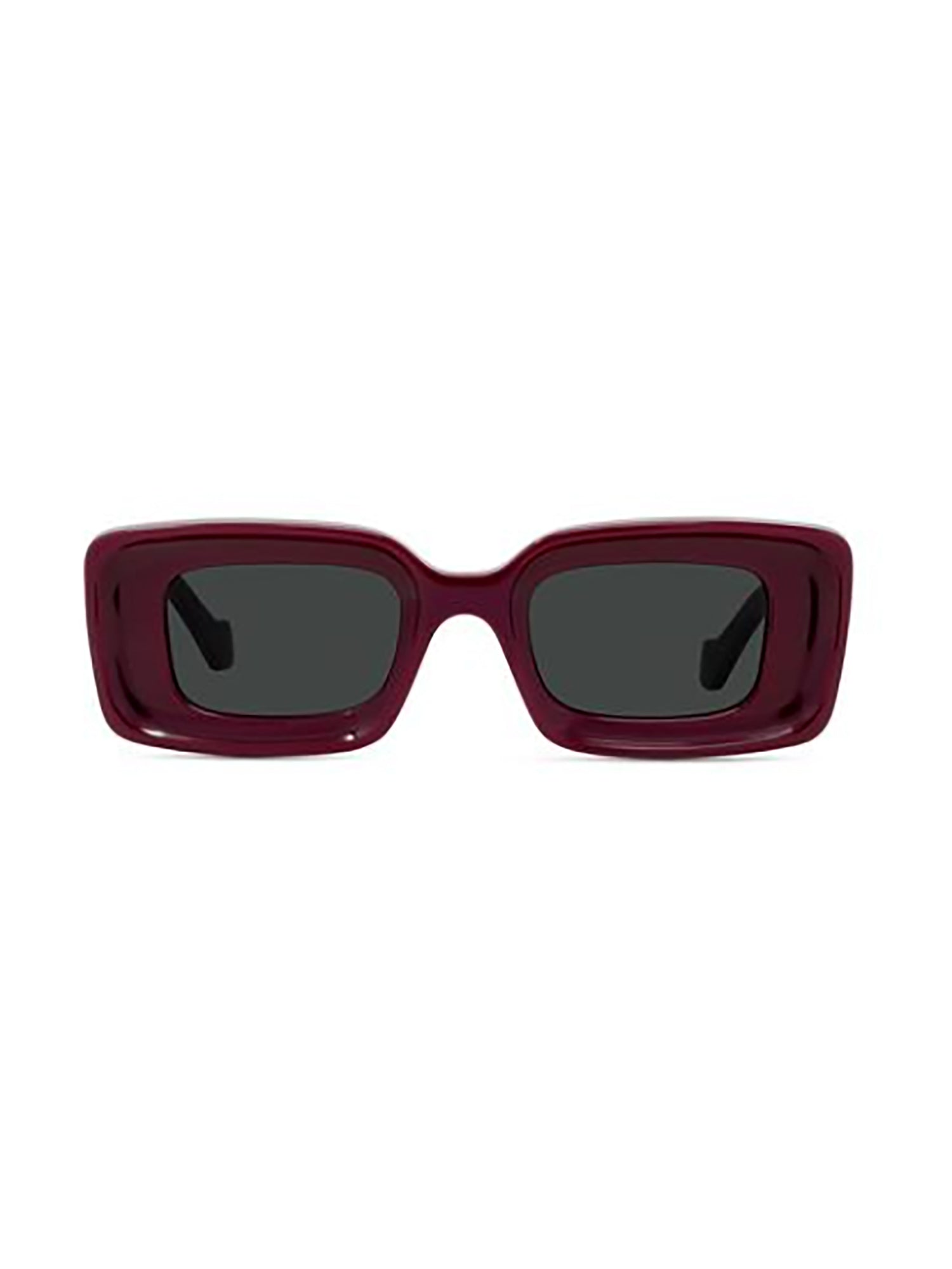 Bold Rectangular Red Frame Sunglasses