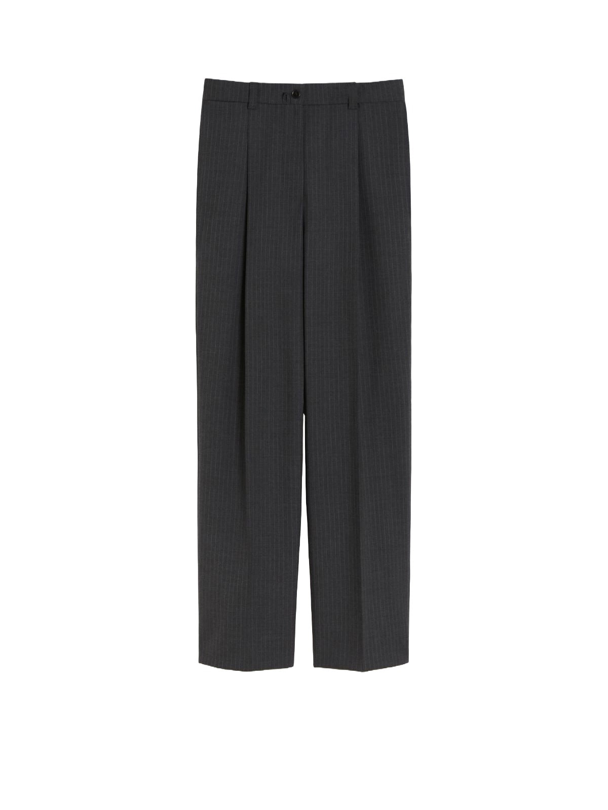 Straight-Leg Tailored Pants With Pinstripes