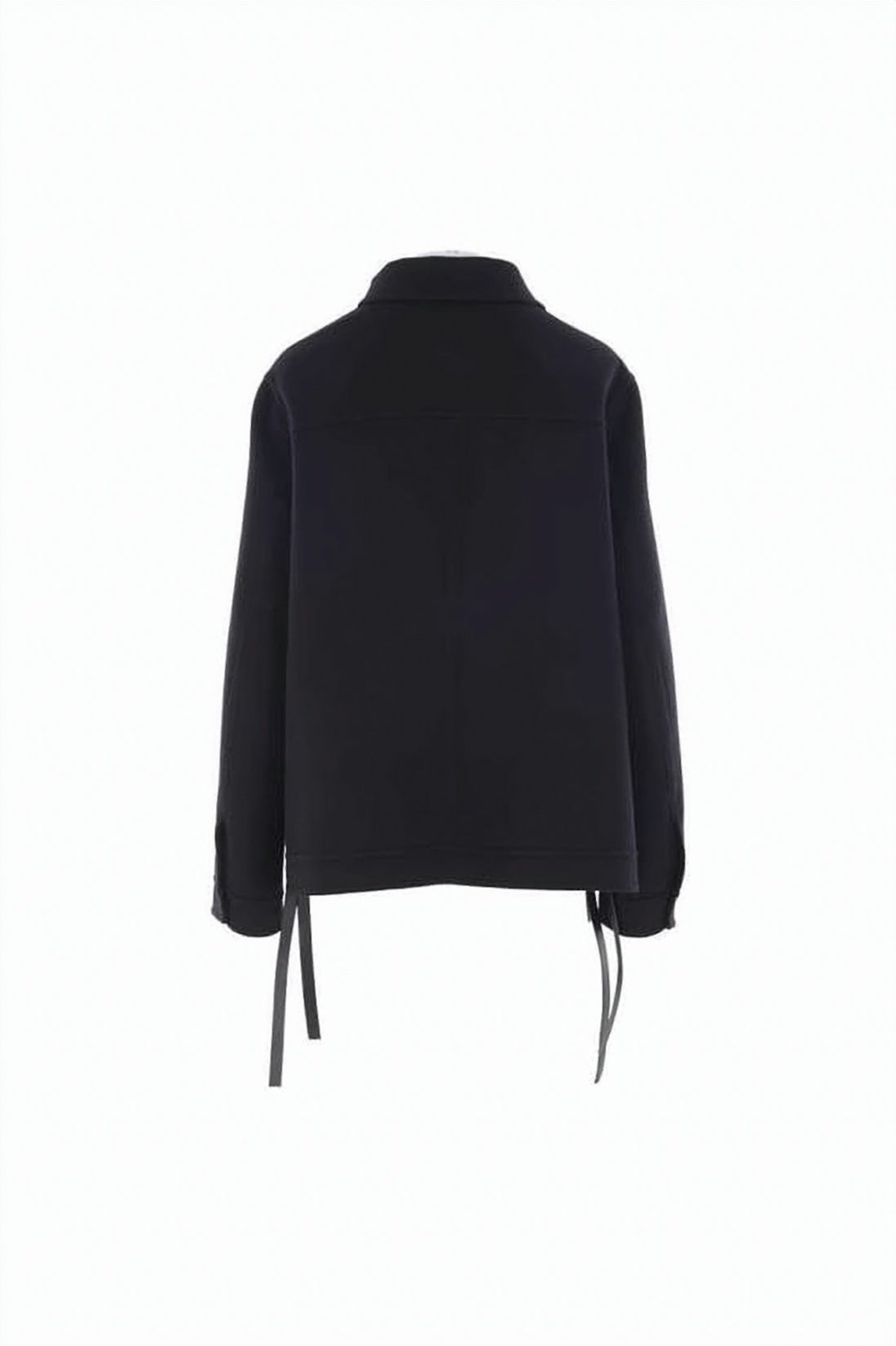 Structured Cropped Coat with Classic Collar