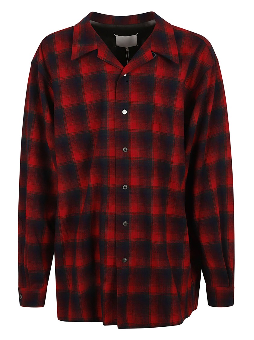 Plaid Pattern Button-Down Shirt