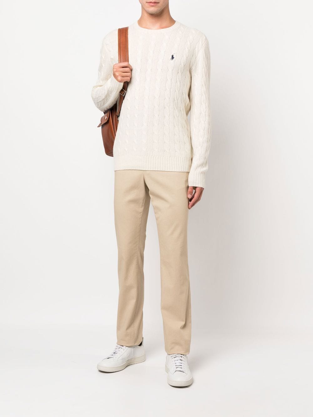 White Cable-Knit Sweater