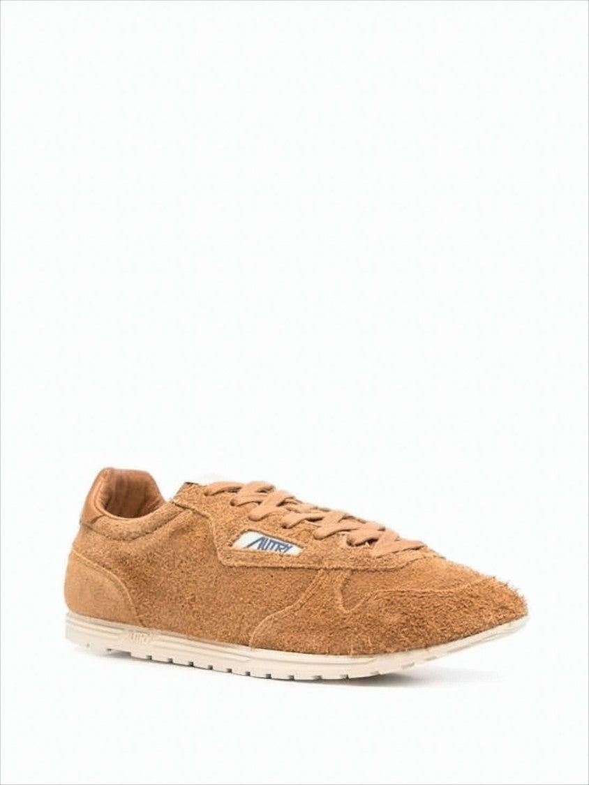Textured Suede Sneakers with Leather Accents