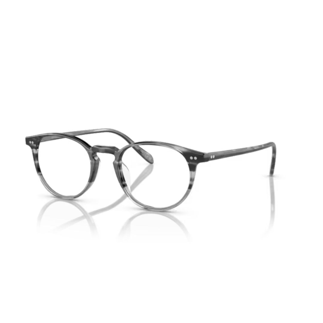 0ov5004 Translucent Grey Marbled Acetate Eyeglasses with Keyhole Bridge