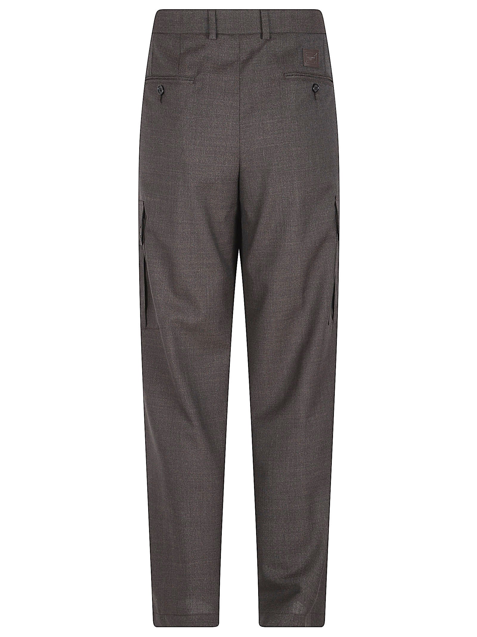 Straight-Leg Tailored Trousers with Textured Fabric