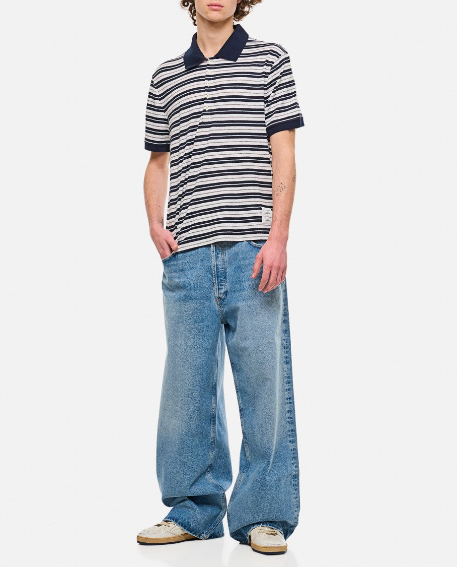 Linen Striped Polo