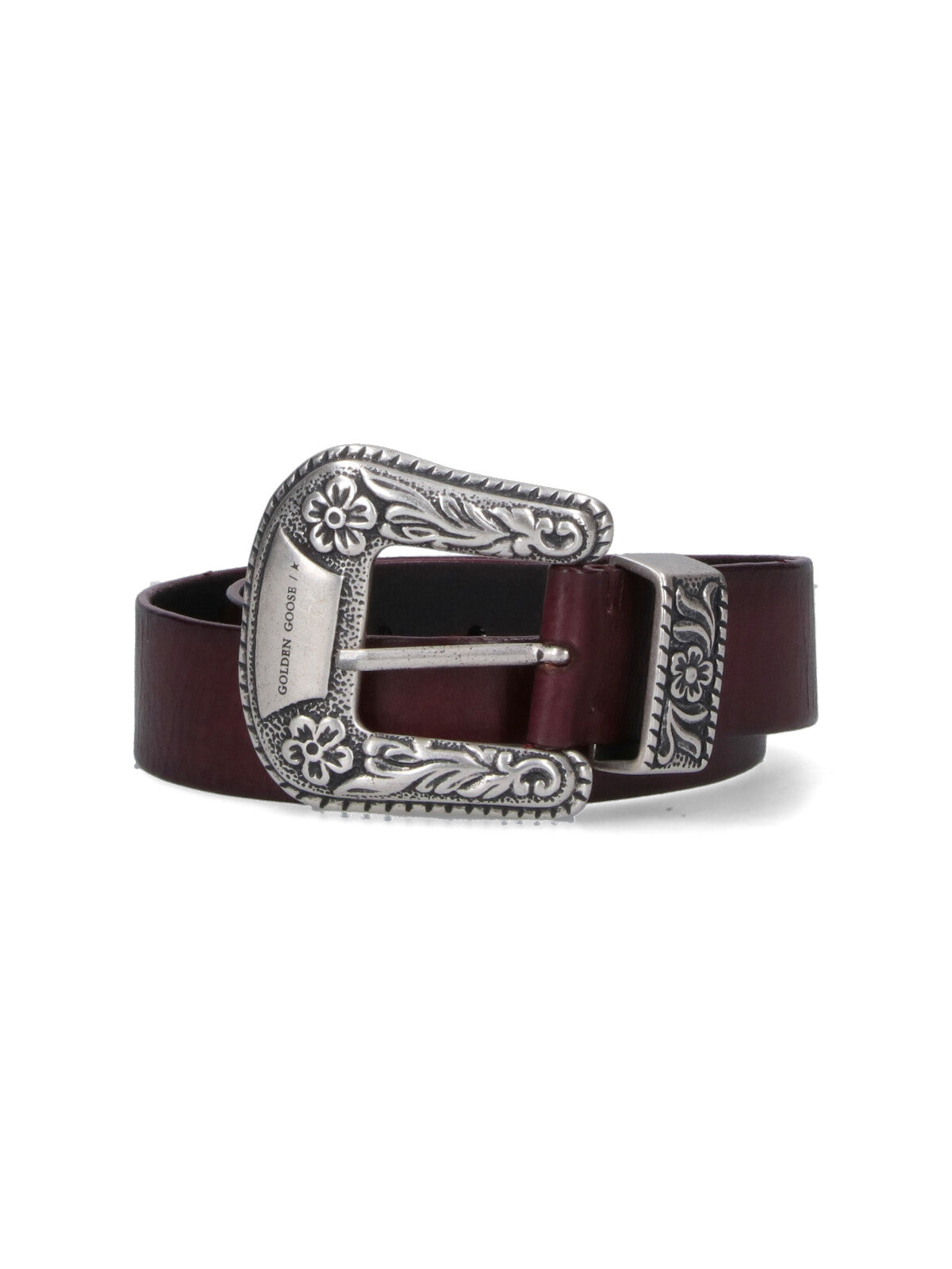 Bordeaux Ornate Buckle Leather Belt