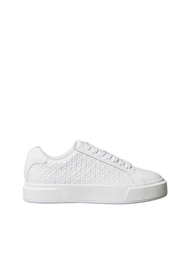 Low-Top Sneakers with Embossed Geometric Pattern