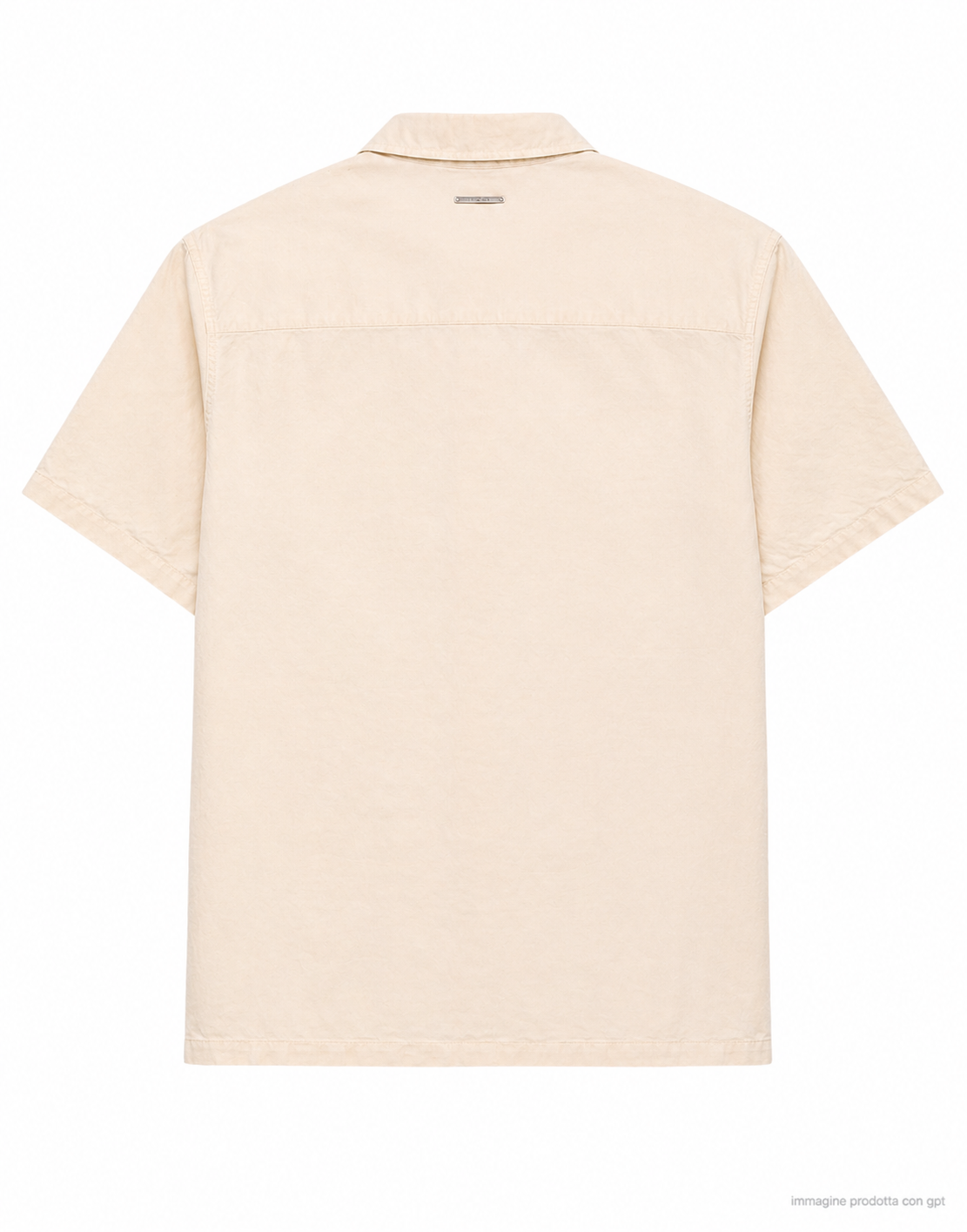 White Loose Fit Twill Hemp Bowling Shirt
