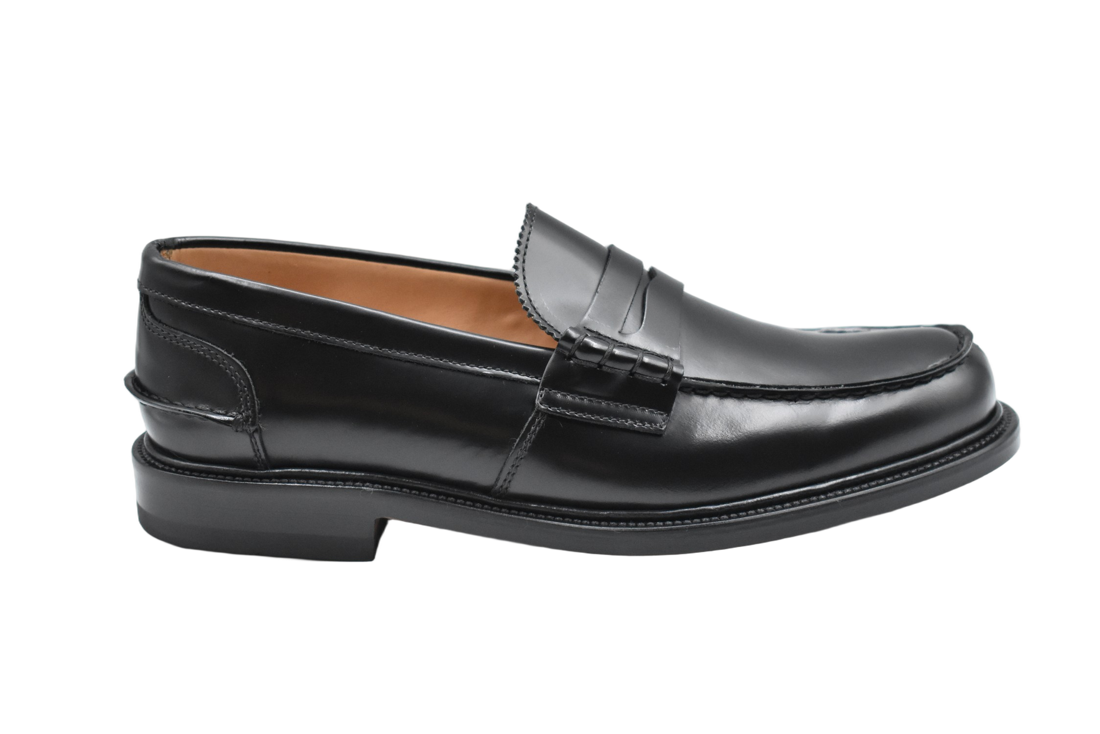 Polished Black Leather Loafers