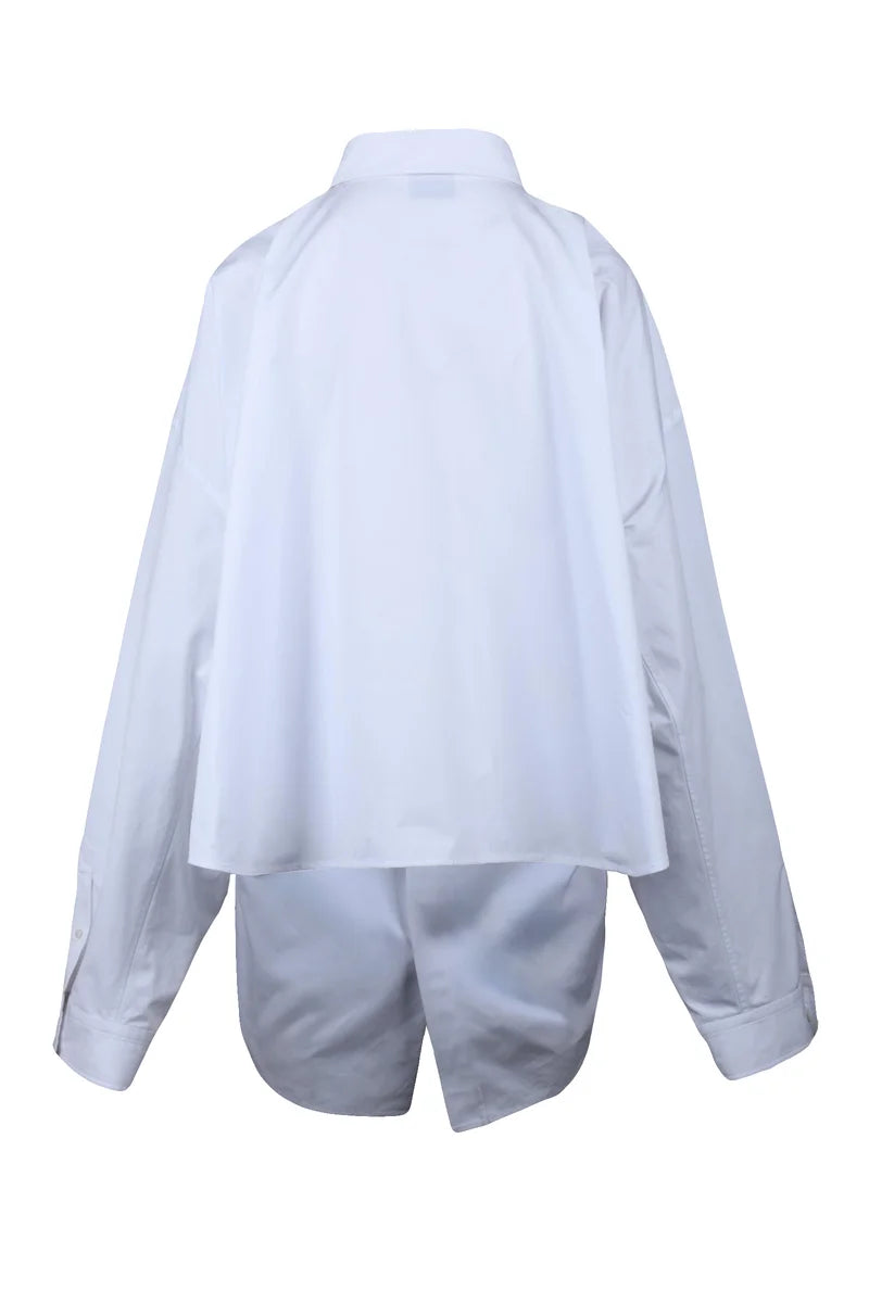 Asymmetric Oversize Shirt - White