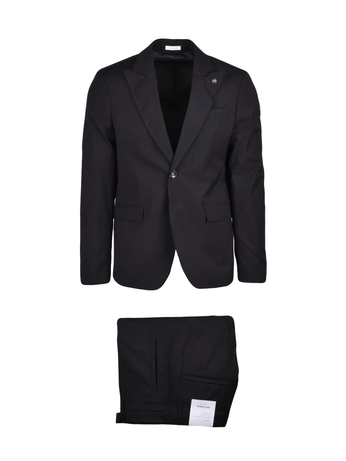 Black Polyester Viscose Wool Elastane Sartorial Suit