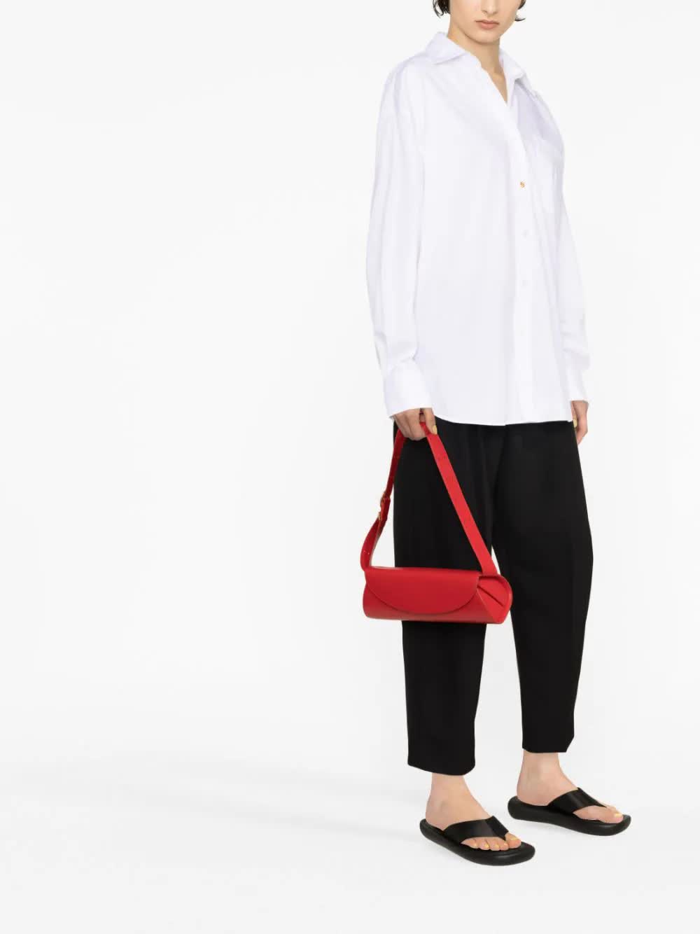White Iconic Oversized Cotton Plain Shirt