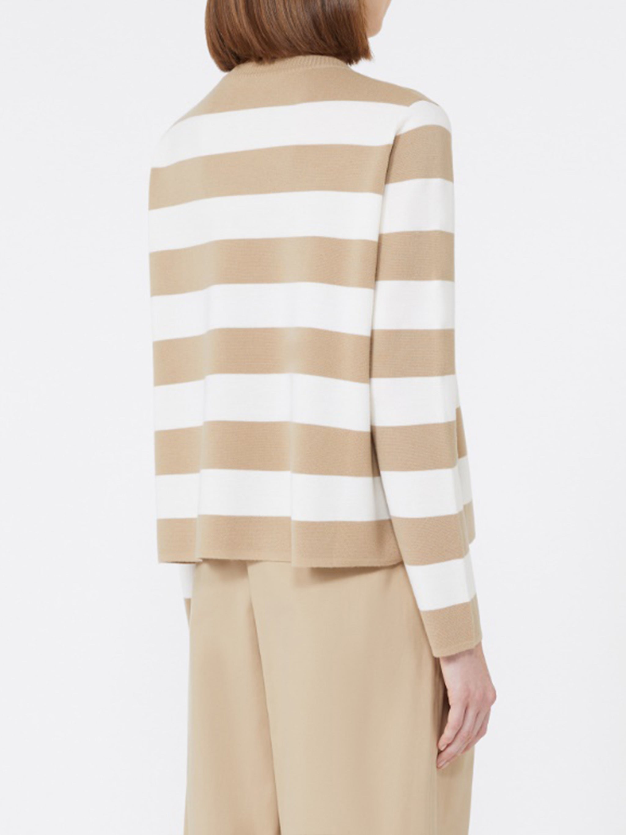 Beige Viterbo Boxy Striped Wool Sweater