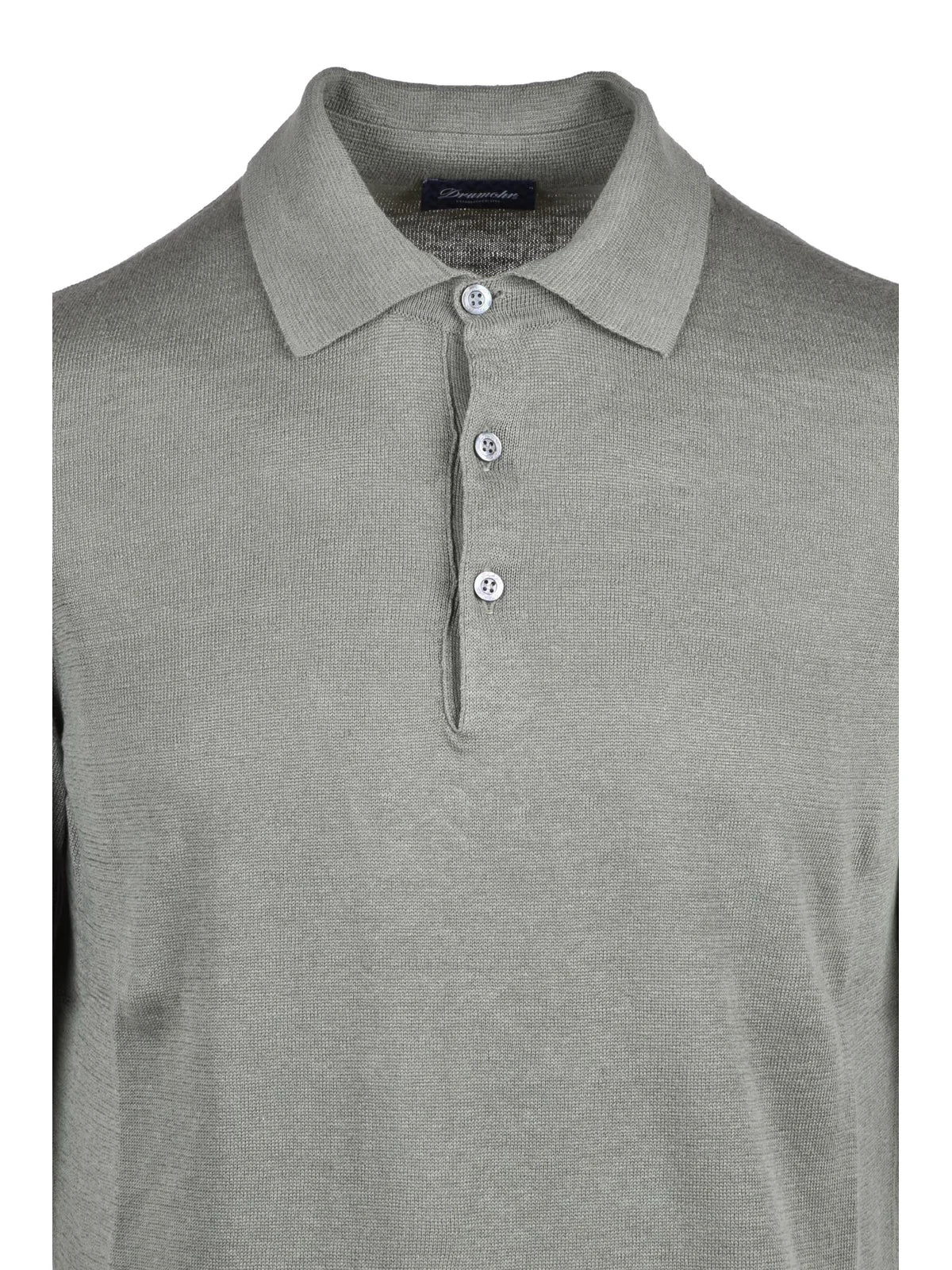 Sage Green Linen Cotton Knit Polo