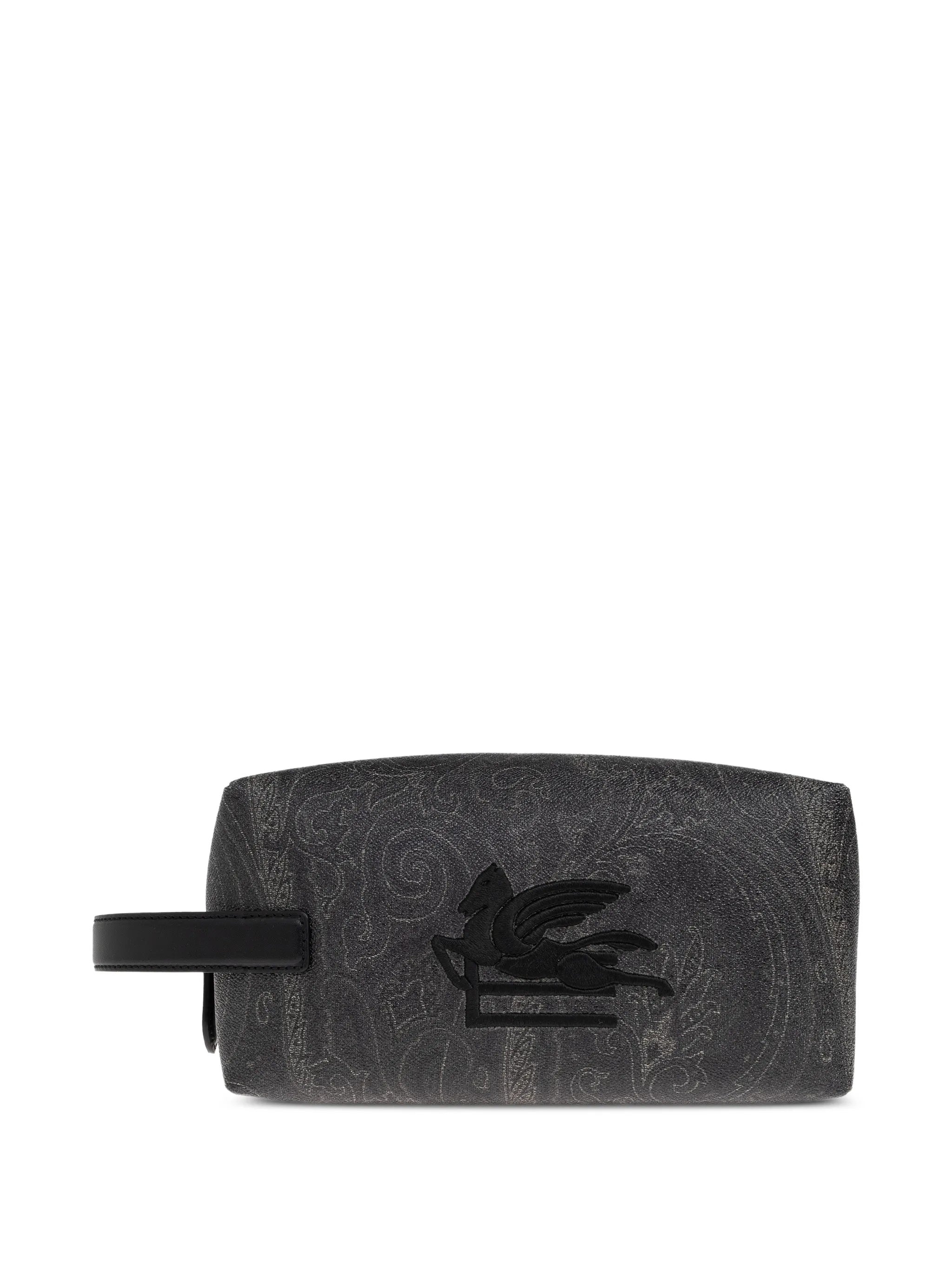 Rectangular Black Paisley 25X12X12 Side-Handle Pouch
