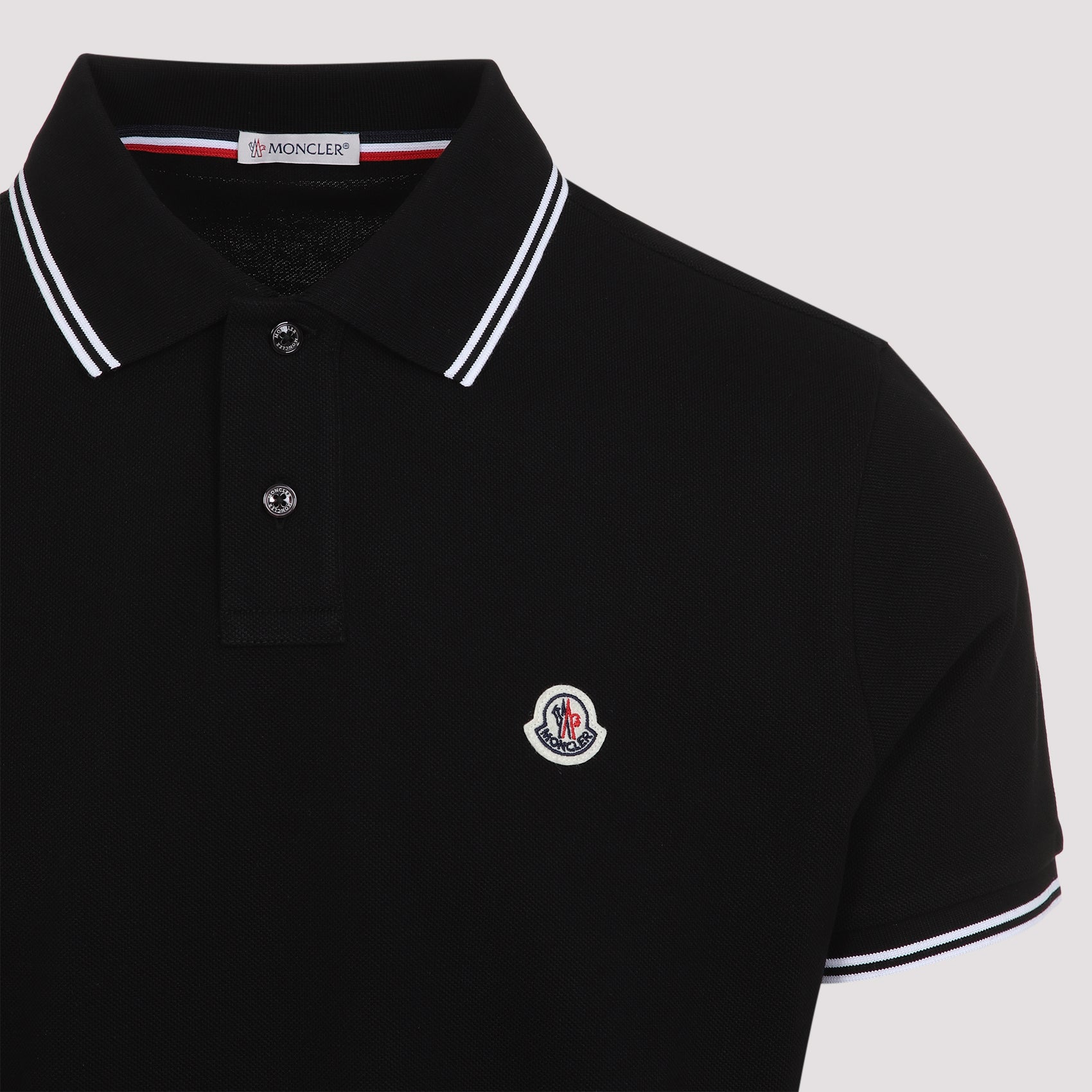 Classic Black Polo Shirt with Ribbed Collar
