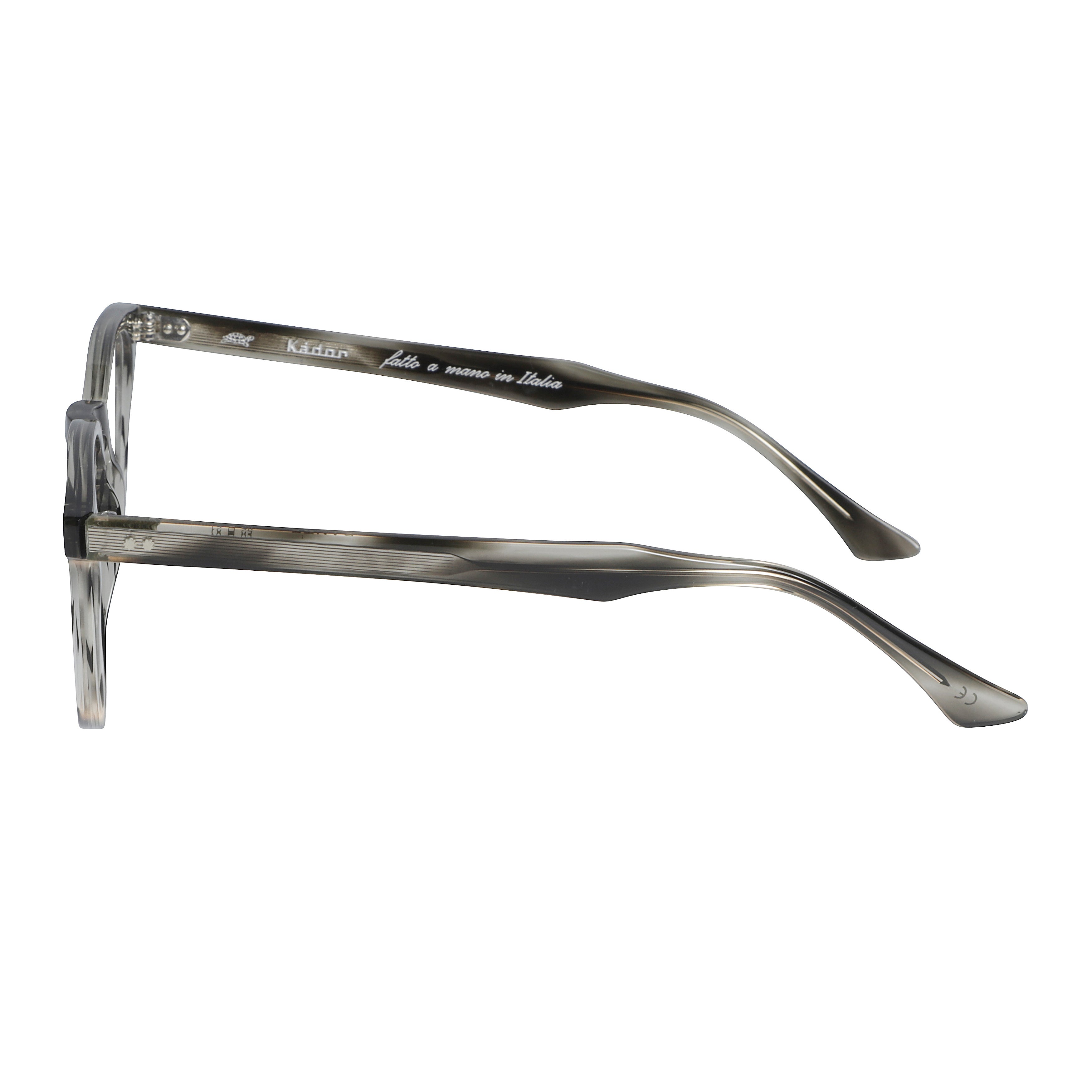 Dante Marbled Grey Rounded Square Eyeglasses with Keyhole Bridge