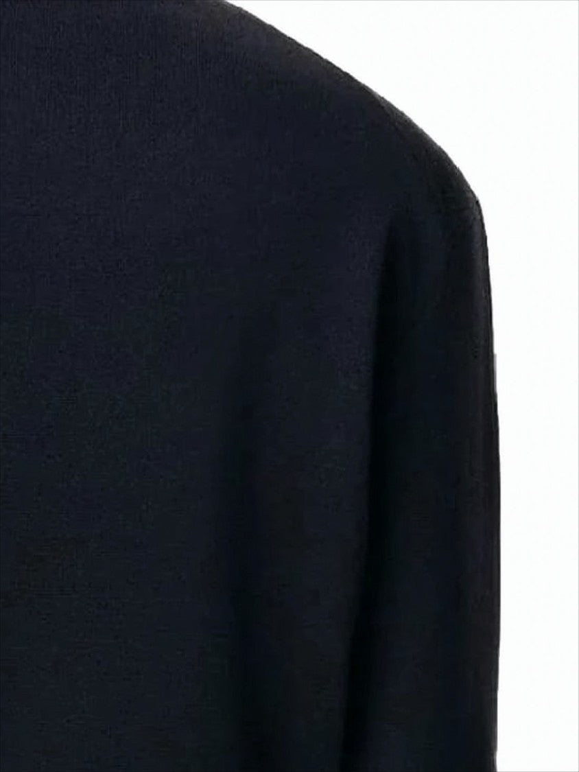 Classic Crewneck Wool Sweater with Subtle Heart Emblem