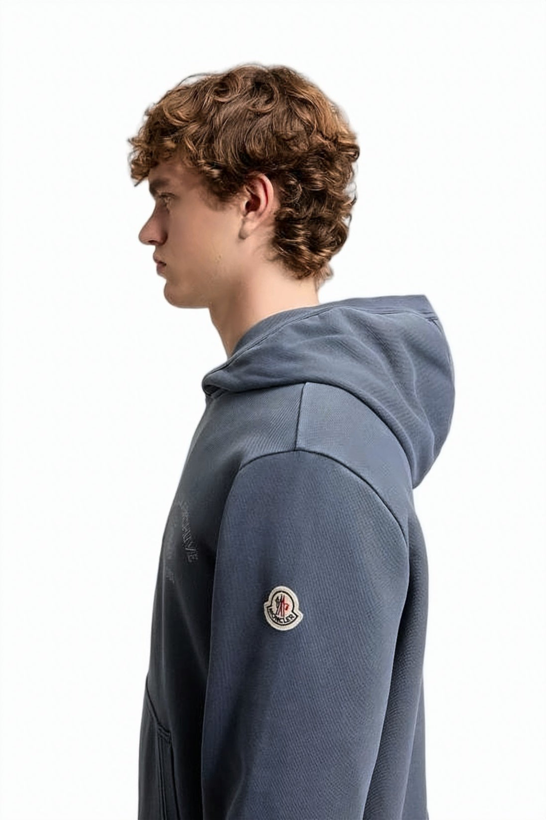 Casual Blue Hoodie with Embroidered Logo