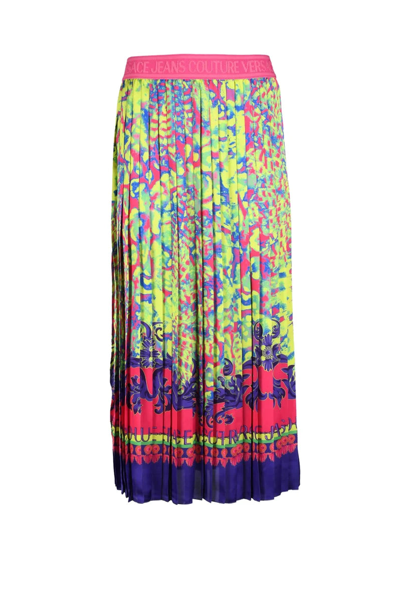 Pleated Skirt - Green/Pink