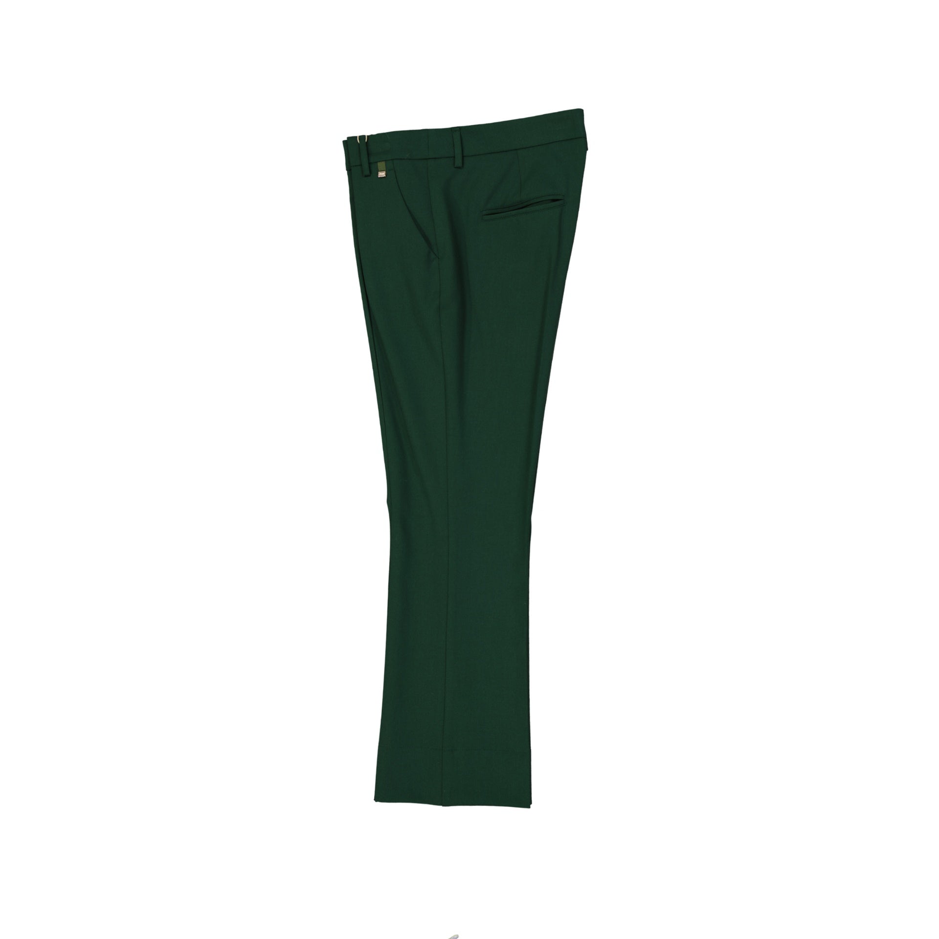 Cropped Tailored Trousers In Deep Green Wool Blend
