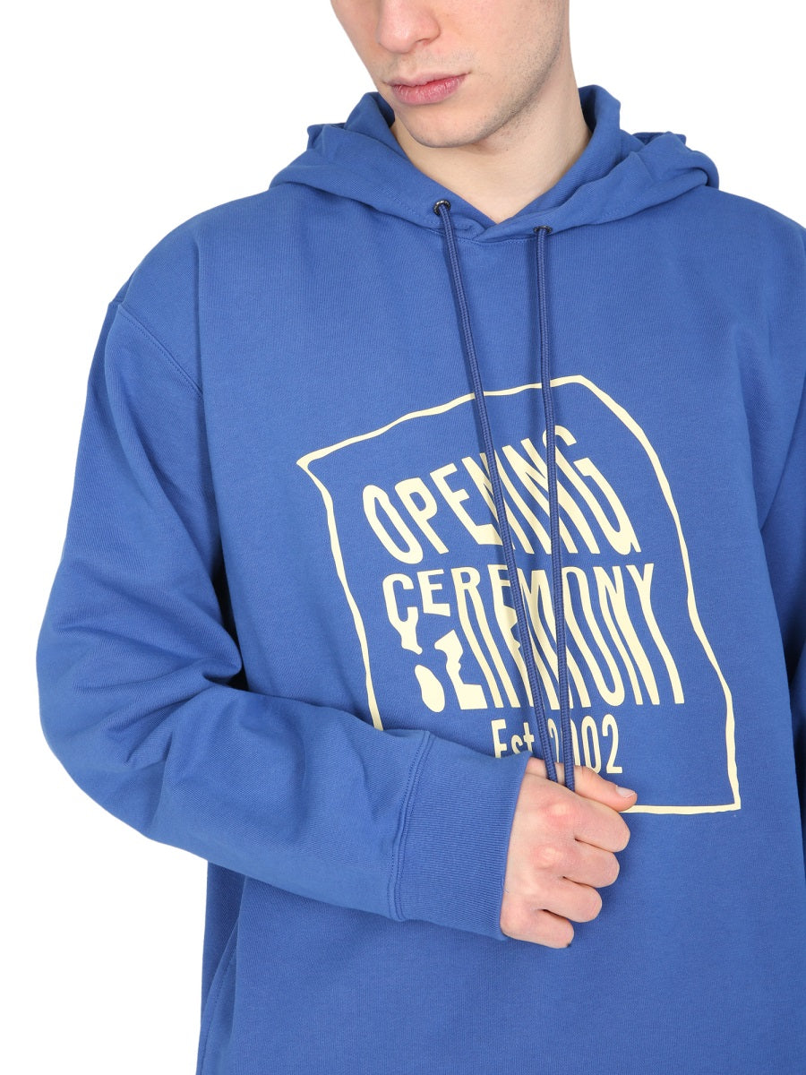 Relaxed-Fit Hoodie With Box-Style Logo Print