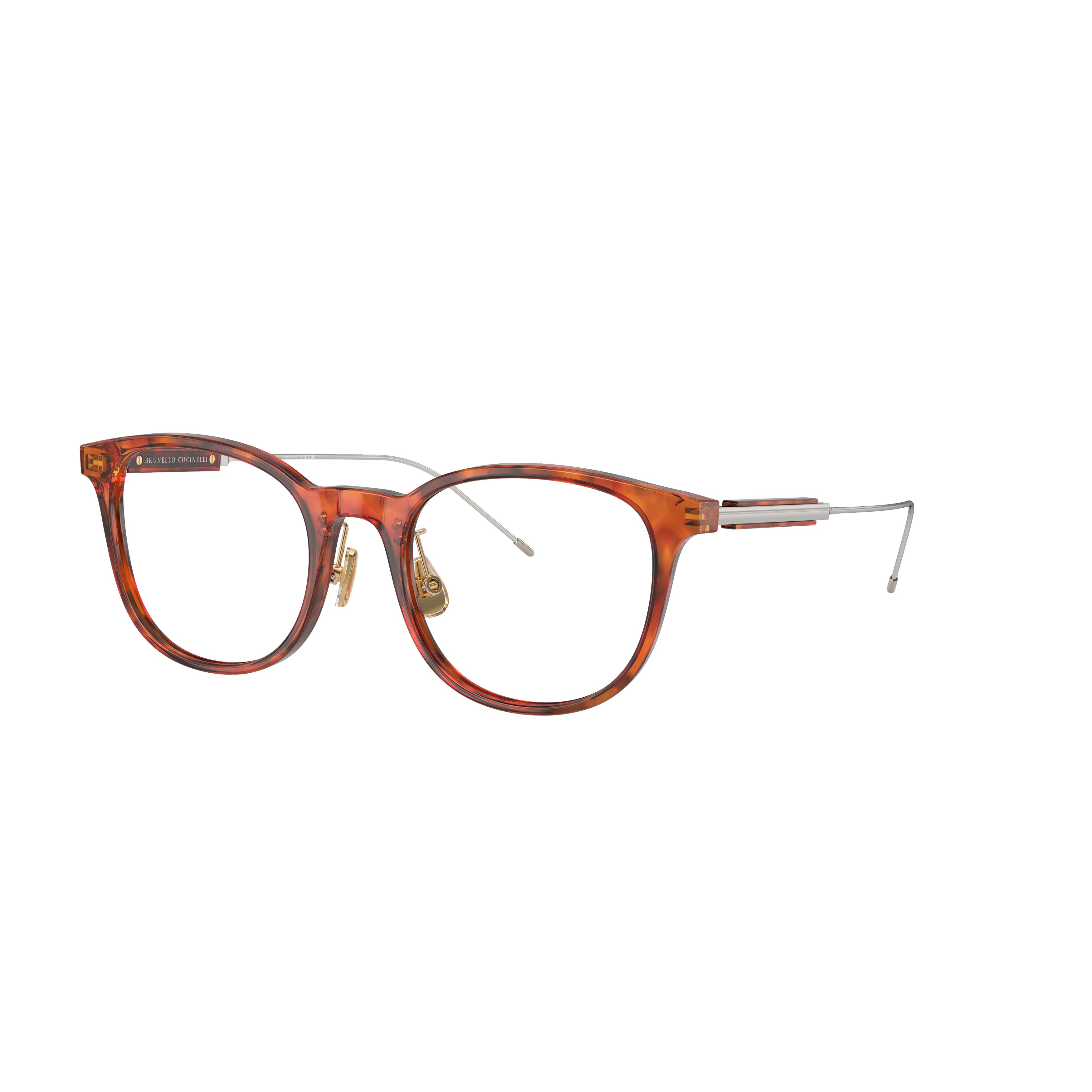 0bc3006 Round Tortoiseshell Frame Eyeglasses with Metal Temples