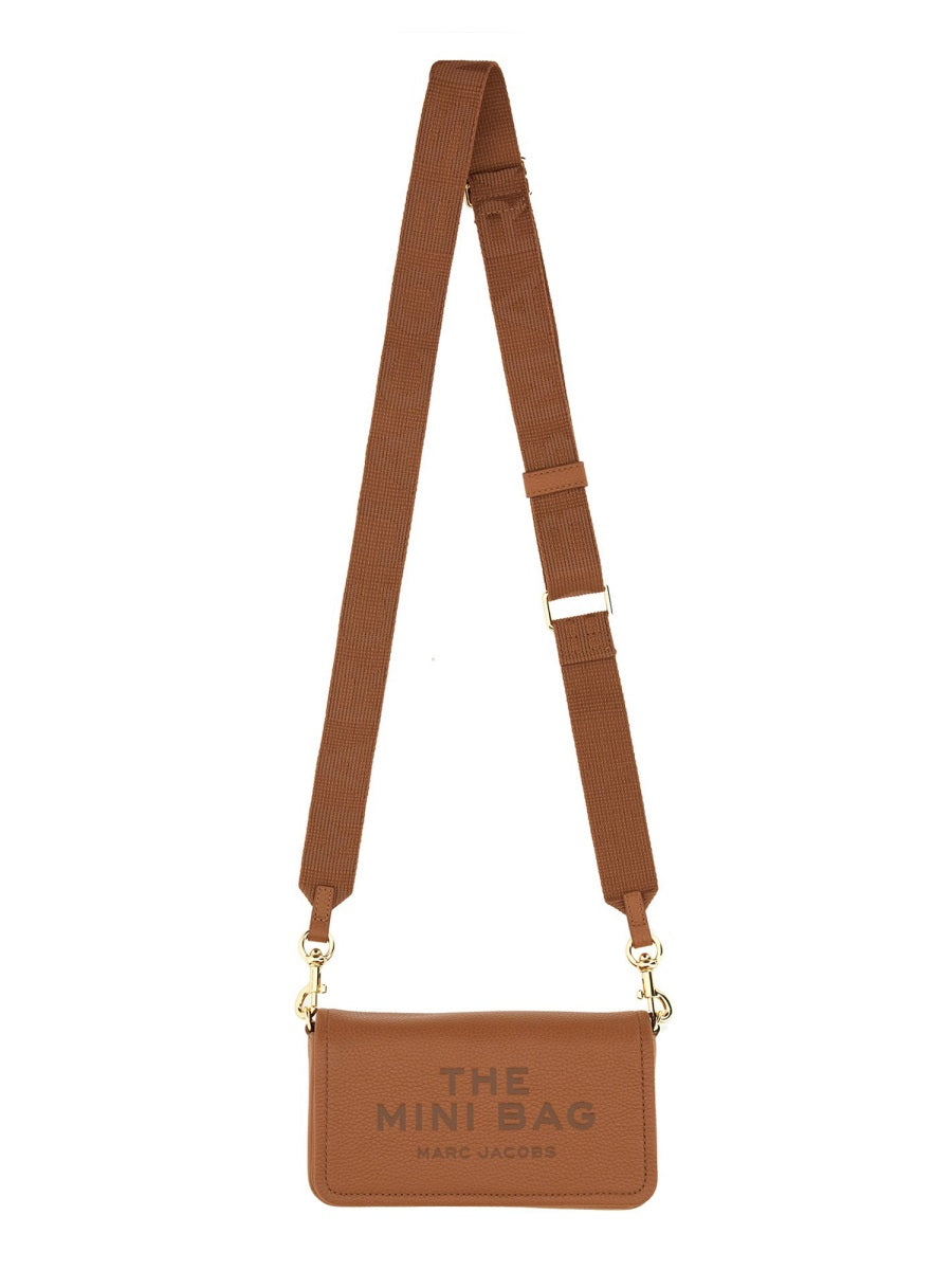 Red Textured Leather Mini Flap Crossbody Bag