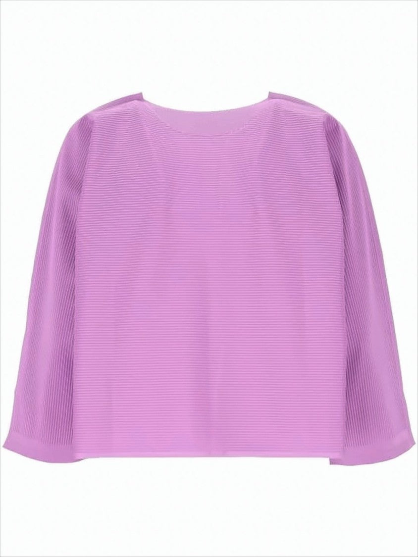 Cropped Long-Sleeve Ribbed Top with Flared Sleeves