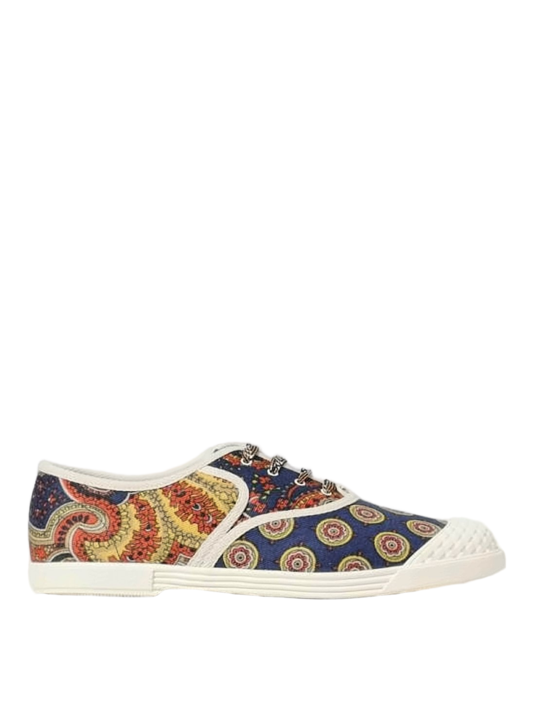Artistic Patterned Sneakers with Textured Rubber Accents