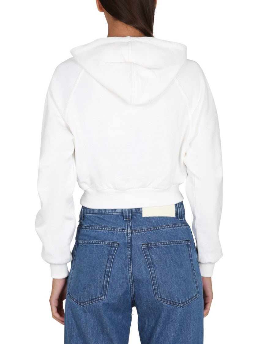 Cropped Hoodie With Drawstring