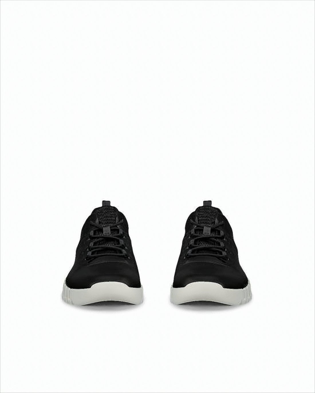 Sleek Black Leather Sneakers