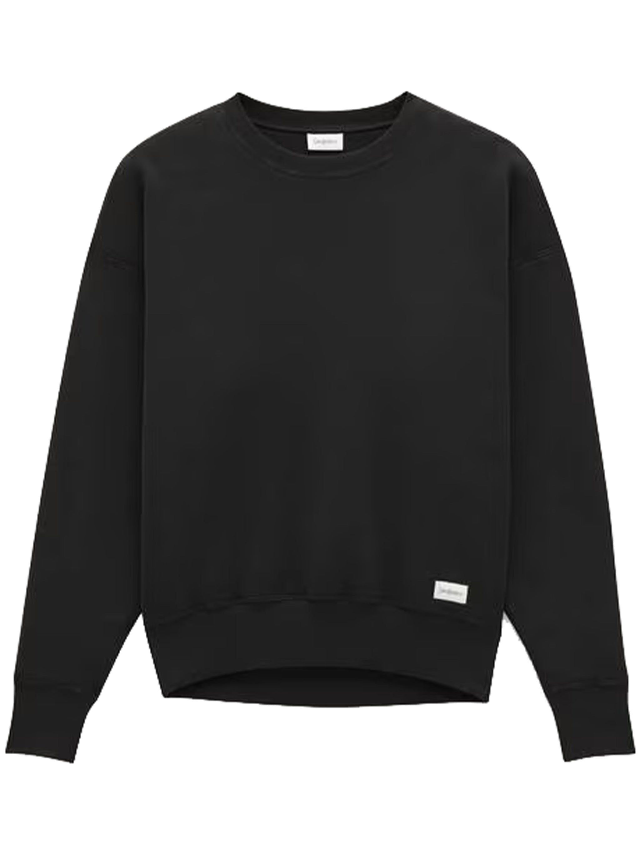 Black Sweater Oversize Cotton Sweatshirt